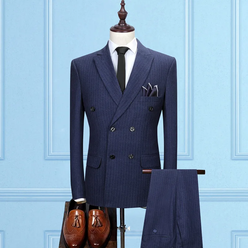 Double Breasted Suit Men Slim Fit Mens Striped Suit Black Gray Navy Blue Latest Wedding Suits For Groom Casual Business Suit Q95
Double Breasted Suit Men Slim Fit Mens Striped Suit Black Gray Navy Blue Latest Wedding Suits For Groom Casual Business Suit Q95