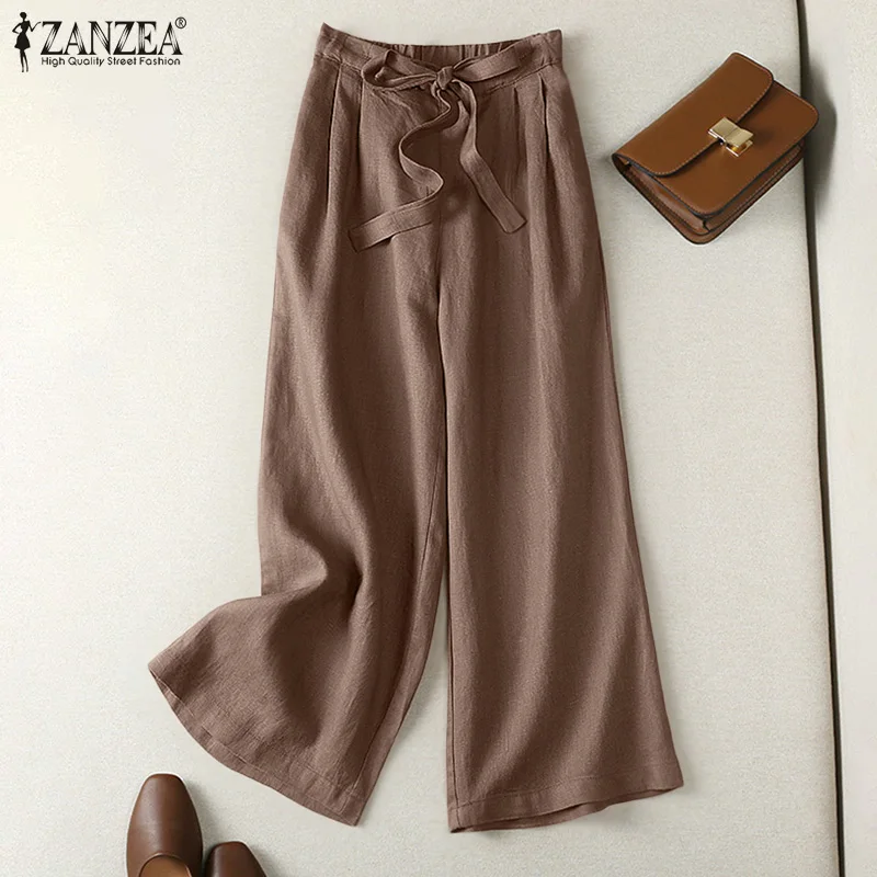 Holiday Casual Elegant Fashion Loose Wide Leg Pants ZANZEA Women Spring Solid Pants Side Pockets Elastic Ankle Length Pantalon
Holiday Casual Elegant Fashion Loose Wide Leg Pants ZANZEA Women Spring Solid Pants Side Pockets Elastic Ankle Length Pantalon