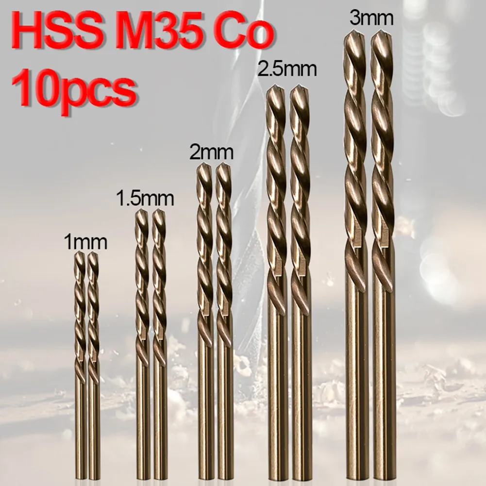 10pcs HSS Cobalt Drill Bit 1mm-3mm Twist Drill Hole M35 Stainless Steel Tool Set The Whole Ground Metal Reamer Tools
10pcs HSS Cobalt Drill Bit 1mm-3mm Twist Drill Hole M35 Stainless Steel Tool Set The Whole Ground Metal Reamer Tools