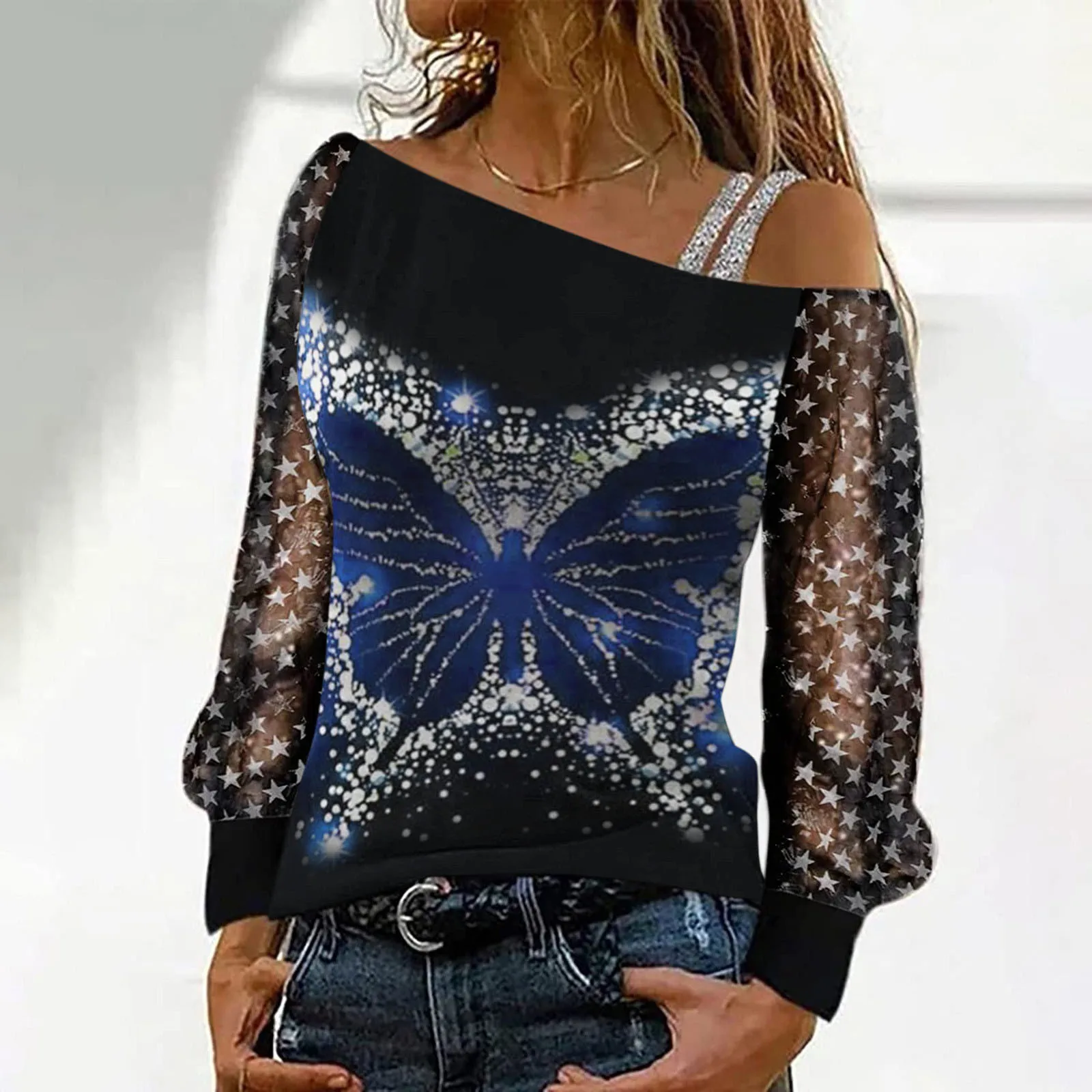 Cold Shoulder Tops For Women Fashion Ladies Sexy Casual Printed Single Shoulder Blouse Long Sleeve Tops
Cold Shoulder Tops For Women Fashion Ladies Sexy Casual Printed Single Shoulder Blouse Long Sleeve Tops
