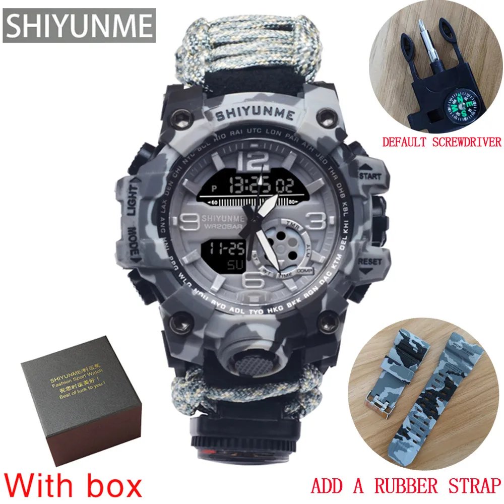 SHIYUNME Outdoor Survival Military Sport Watch for Men Luminous Waterproof Digital Watches Chronograph Quartz Stopwatch Man часы
SHIYUNME Outdoor Survival Military Sport Watch for Men Luminous Waterproof Digital Watches Chronograph Quartz Stopwatch Man часы