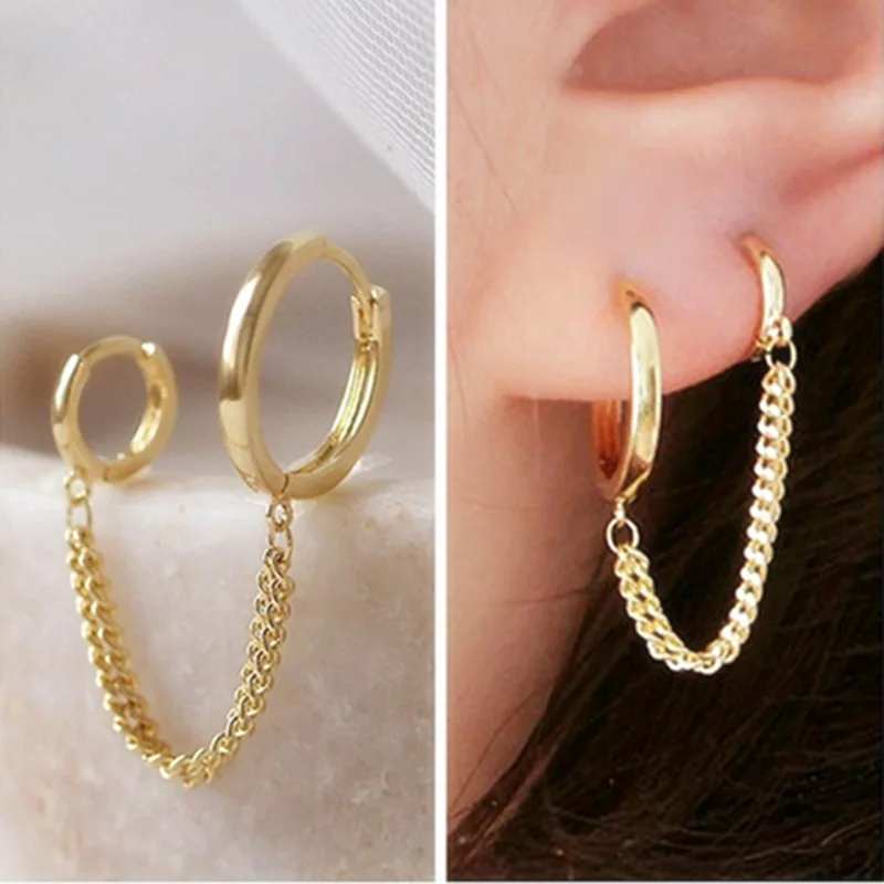 1PCS Korean Stainless Steel Earrings Double Round Fashion Tassel Retro Long Chain Hoop Metal Earrings Jewelry Wholesale Earrings
1PCS Korean Stainless Steel Earrings Double Round Fashion Tassel Retro Long Chain Hoop Metal Earrings Jewelry Wholesale Earrings