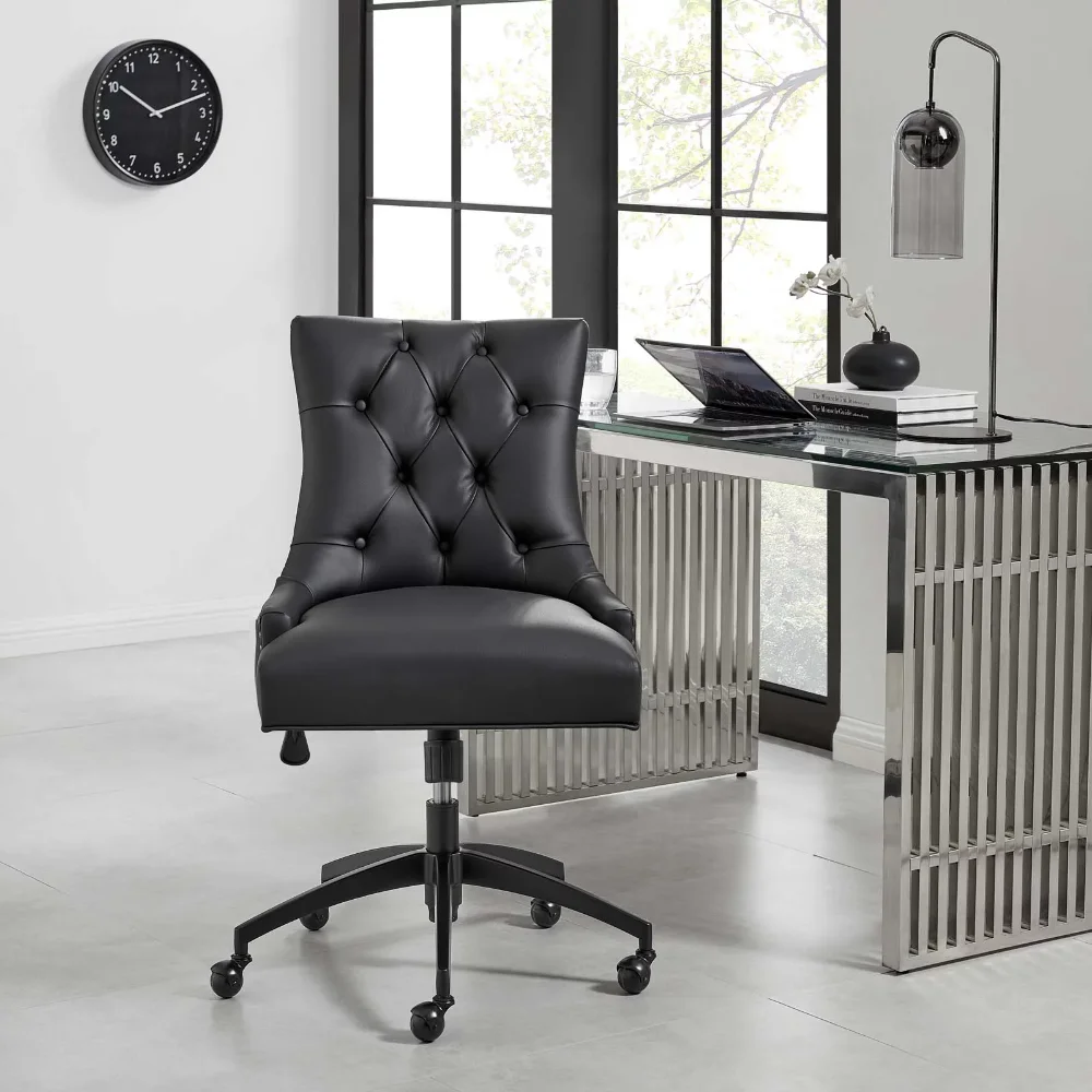 Modway Regent Tufted Vegan Leather Office Chair in Black Black 
Modway Regent Tufted Vegan Leather Office Chair in Black Black