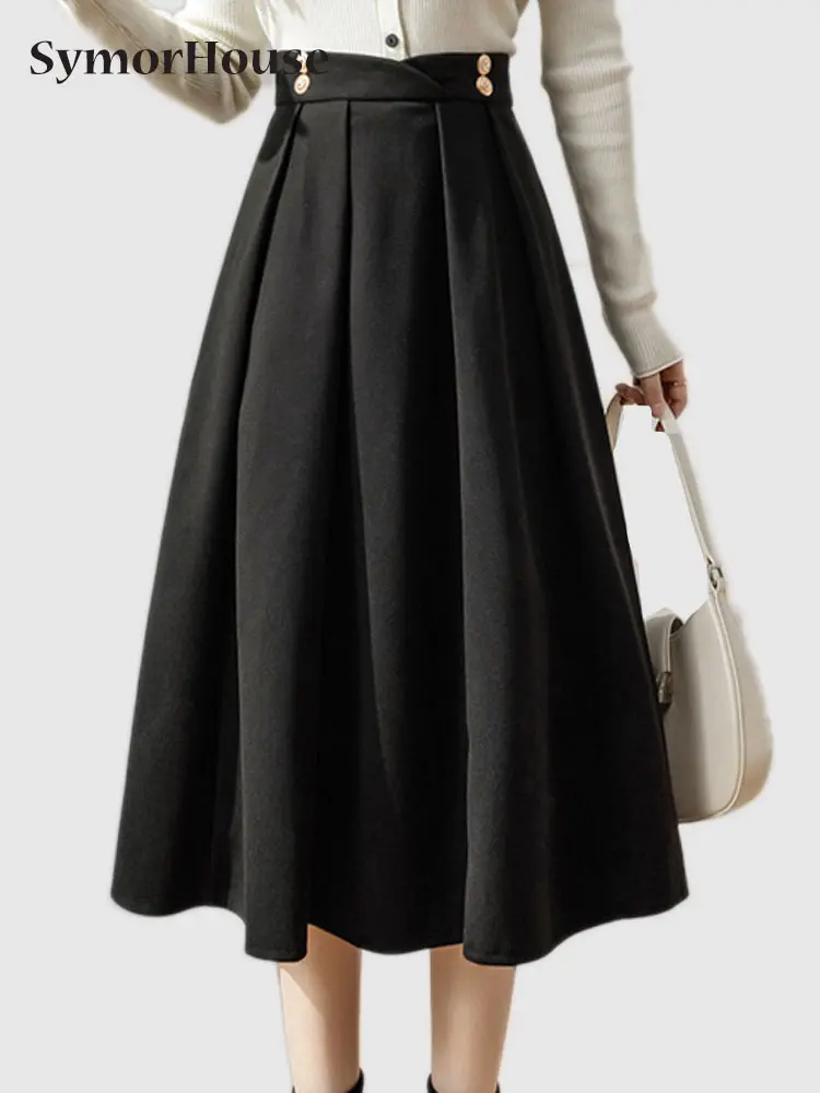2022 Winter Fashion Vintage Simple Woolen Skirts Women High Waist Button Loose Casual A-Line Umbrella Wool Midi Skirt Female
2022 Winter Fashion Vintage Simple Woolen Skirts Women High Waist Button Loose Casual A-Line Umbrella Wool Midi Skirt Female