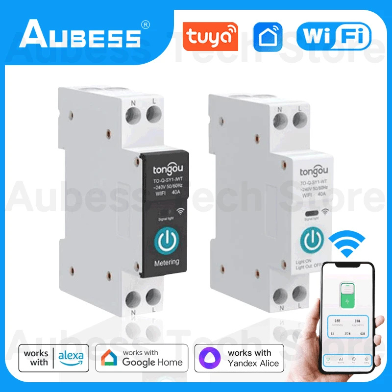Tuya Wifi Smart Circuit Breaker Switch With Metering 63A1P Din Rail Remote Control Smart Home Smart Life App Timer Module TONGOU
Tuya Wifi Smart Circuit Breaker Switch With Metering 63A1P Din Rail Remote Control Smart Home Smart Life App Timer Module TONGOU