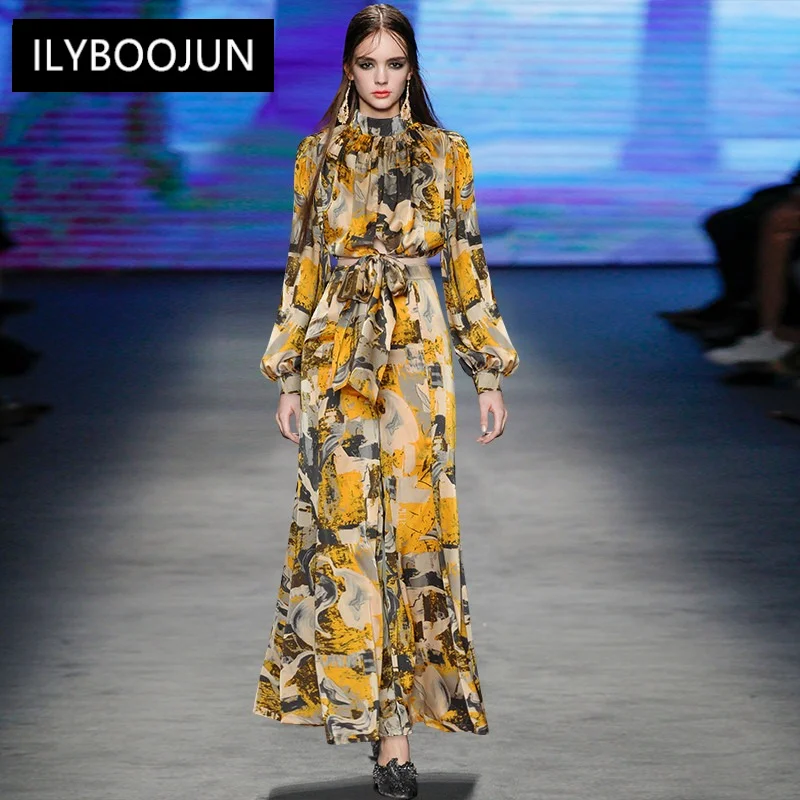 Fashion Designer Summer Pants Suit Women Office Long Sleeve Tops+High Waist Print Vintage Wide Leg Pants 2 Pieces Set
Fashion Designer Summer Pants Suit Women Office Long Sleeve Tops+High Waist Print Vintage Wide Leg Pants 2 Pieces Set