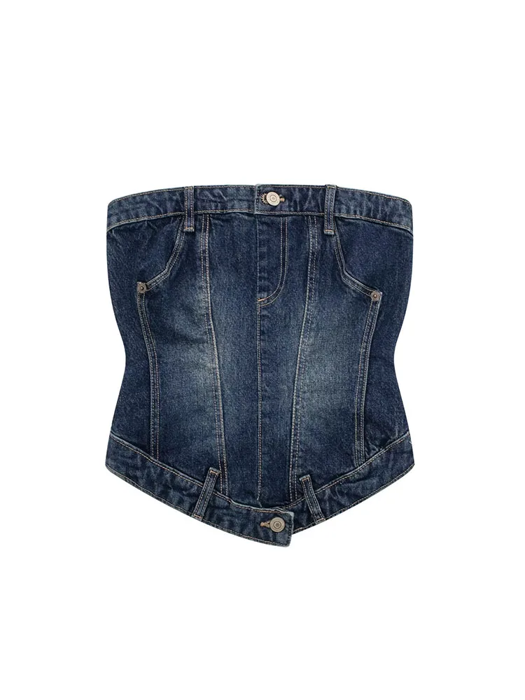 Women 2023 New Fashion Short Corset Type Cowboy Blouses Vintage Back Zipper Female Chic Top
Women 2023 New Fashion Short Corset Type Cowboy Blouses Vintage Back Zipper Female Chic Top