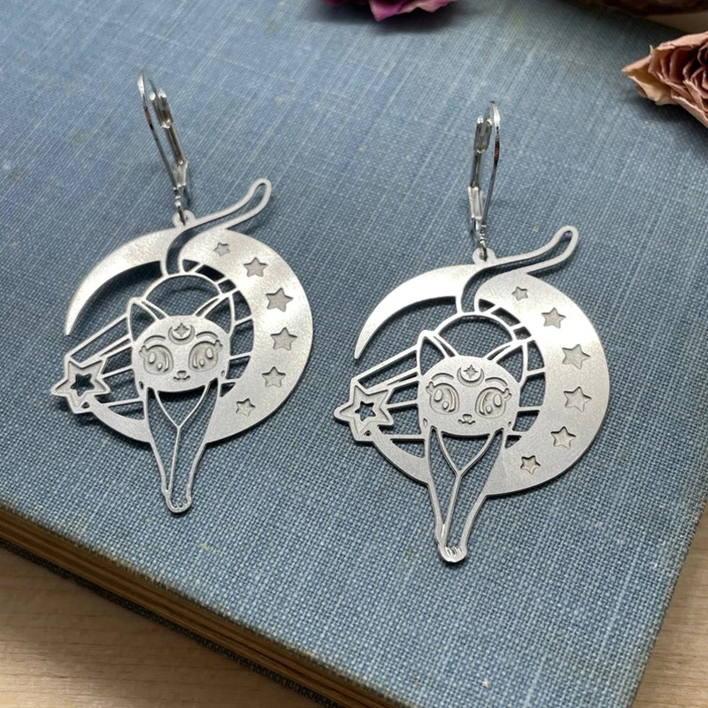 Moon Meteor Star Hollow Out Cute Cat Trending Products Drop Earrings For Woman Silver Color Animal Eardrop Accessories Jewelry
Moon Meteor Star Hollow Out Cute Cat Trending Products Drop Earrings For Woman Silver Color Animal Eardrop Accessories Jewelry
