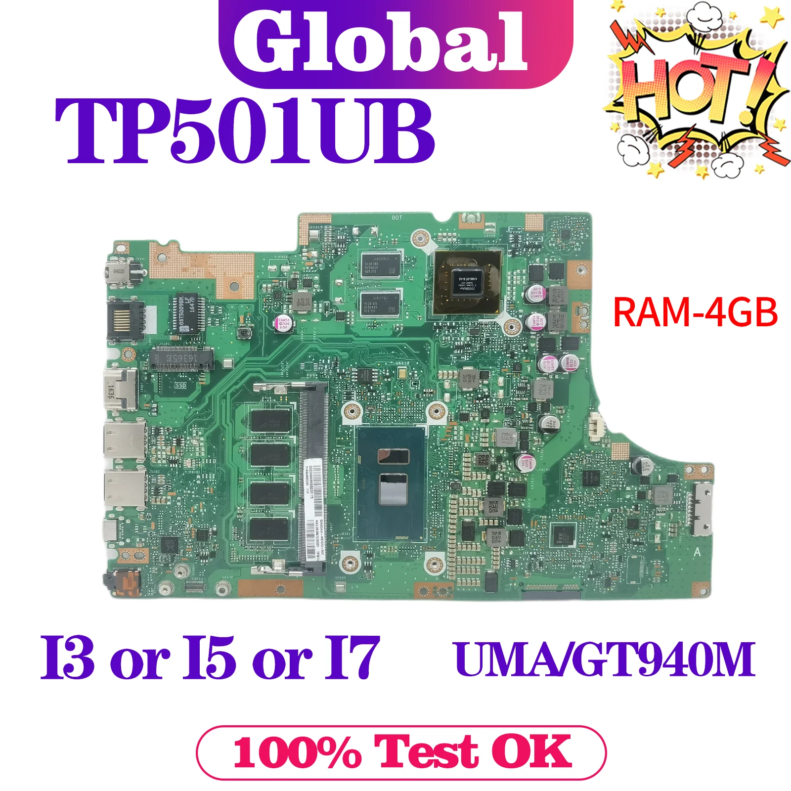 Ноутбук с откидной крышкой Vivobook TP501UB TP501U TP501UA TP501UQ TP501UQK материнская плата для