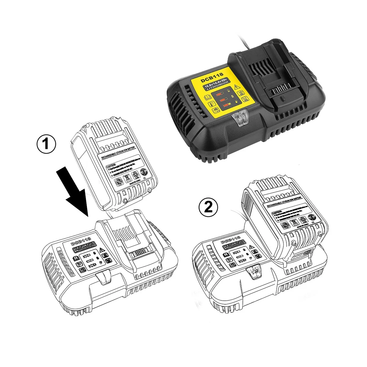 DCB118 Battery Charger for Battery 10.8V 14.4V 18V 20V DCB101 DCB115 DCB107 DCB105 DCB140 &DCB112 EU Plug
DCB118 Battery Charger for Battery 10.8V 14.4V 18V 20V DCB101 DCB115 DCB107 DCB105 DCB140 &DCB112 EU Plug