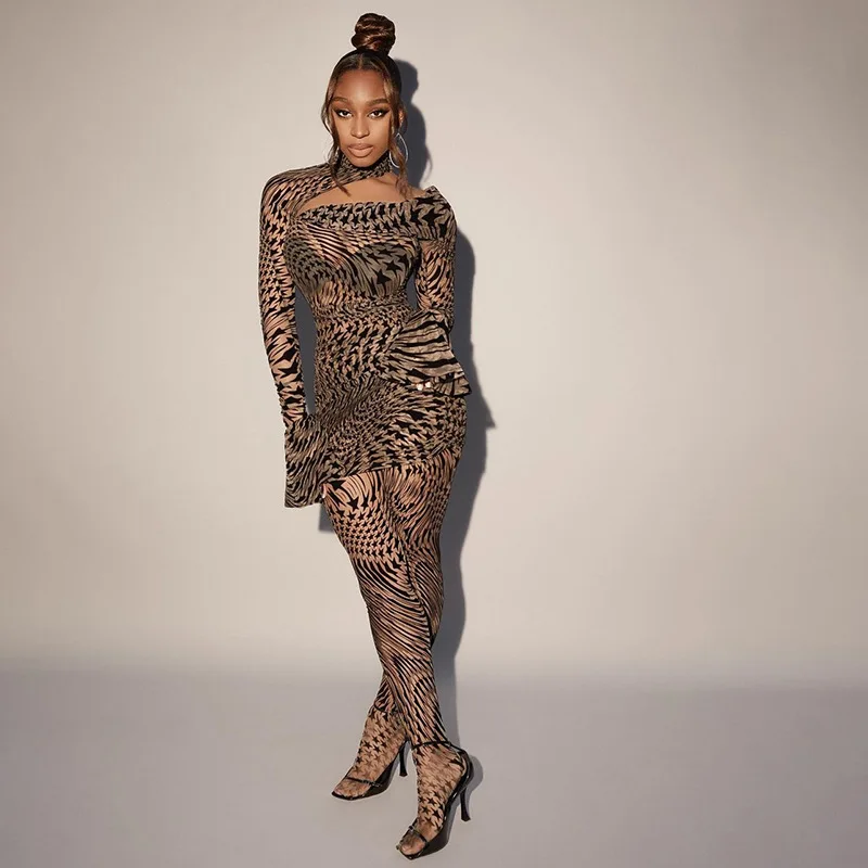 Off-shoulder Bodysuit Long Sleeve Irregular Tights Suit Five-Pointed Stars Print Hollow Out Perspective Clothes Fashion
Off-shoulder Bodysuit Long Sleeve Irregular Tights Suit Five-Pointed Stars Print Hollow Out Perspective Clothes Fashion