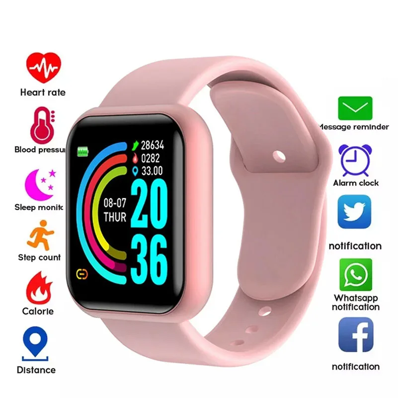 Smart Watch Blood Pressure Monitor Clock Smartwatch Fitness Bracelet Digital Electronic Watches for Android IOS Men Women Y68
Smart Watch Blood Pressure Monitor Clock Smartwatch Fitness Bracelet Digital Electronic Watches for Android IOS Men Women Y68