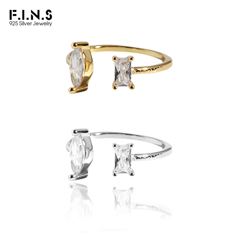 F.I.N.S Simple 100% S925 Sterling Silver Open Ring Geometric Zirconia Slim Finger Rings for Women Wedding Bands Fine Jewelry
F.I.N.S Simple 100% S925 Sterling Silver Open Ring Geometric Zirconia Slim Finger Rings for Women Wedding Bands Fine Jewelry