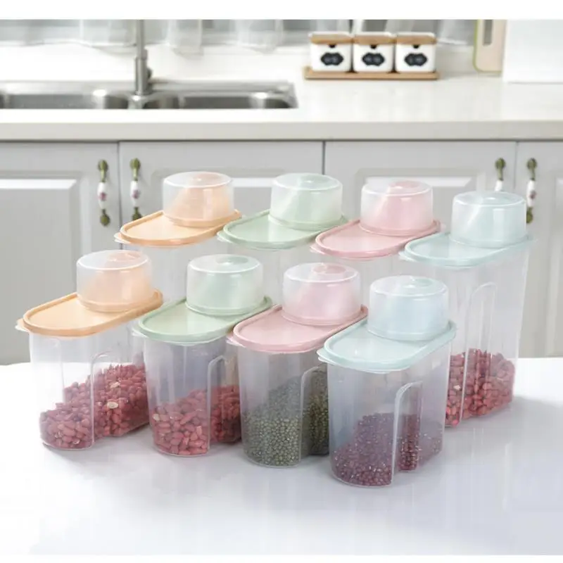 Plastic Cereal Dispenser Kitchen Storage Box Rice Container Storage Jars Scale Cup Food Preservation Box Flour Grain Storage Jar
Plastic Cereal Dispenser Kitchen Storage Box Rice Container Storage Jars Scale Cup Food Preservation Box Flour Grain Storage Jar
