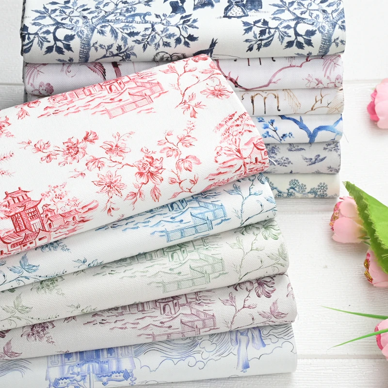 Vintage Style Cotton Fabric Floral Printed Canvas Fabric DIY Handmade Household Covers Sewing Material Cushion Cover Fabric 
Vintage Style Cotton Fabric Floral Printed Canvas Fabric DIY Handmade Household Covers Sewing Material Cushion Cover Fabric