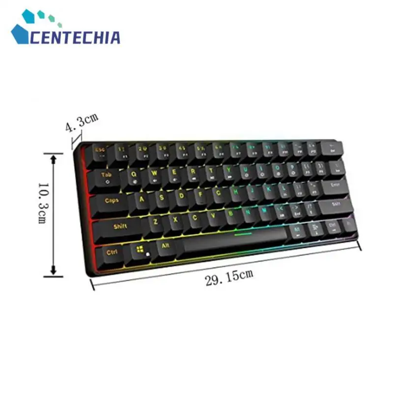 

Беспроводная игровая клавиатура 2,4g для киберспорта, 61 клавиша для геймеров, проводная клавиатура, эргономичная Водонепроницаемая Механическая сенсорная клавиатура