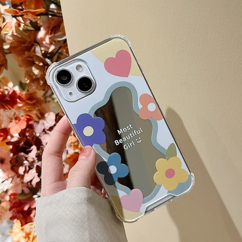 Милый красочный зеркальный чехол для телефона с сердечками и цветами для iPhone 13 11 12 Pro Max X XR XS Max 7 8Plus, противоударный Прозрачный чехол с мультя... 
Милый красочный зеркальный чехол для телефона с сердечками и цветами для iPhone 13 11 12 Pro Max X XR XS Max 7 8Plus, противоударный Прозрачный чехол с мультя...