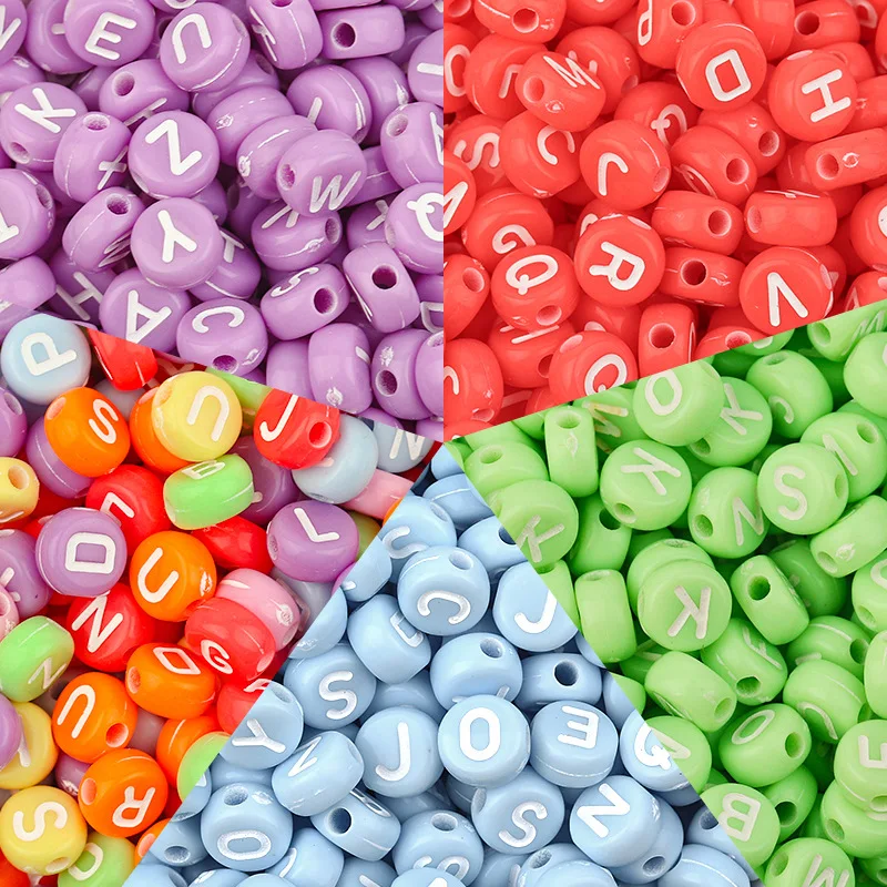 7mm acrylic color letter beads mixed color flat round English letter beads DIY bracelet earrings accessories materials, etc
7mm acrylic color letter beads mixed color flat round English letter beads DIY bracelet earrings accessories materials, etc