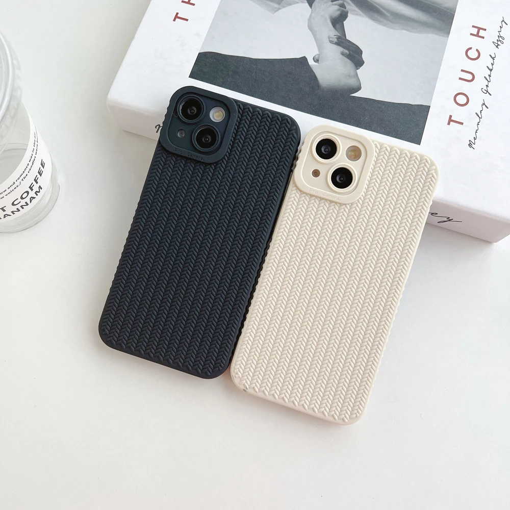 New Woven Pattern Phone Case For IPhone 14 13 12 11 Pro Max X XR XS Max 7 8 14Plus Shockproof Bumber Soft TPU Silicon Back Cover
New Woven Pattern Phone Case For IPhone 14 13 12 11 Pro Max X XR XS Max 7 8 14Plus Shockproof Bumber Soft TPU Silicon Back Cover