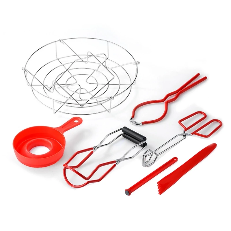 Canning Tool Kit 7Pcs Funnel Tong Learning Steamer Rack Jar Lifter Set for Home Kitchen Cooking Handmade Canned Food Supplies
Canning Tool Kit 7Pcs Funnel Tong Learning Steamer Rack Jar Lifter Set for Home Kitchen Cooking Handmade Canned Food Supplies