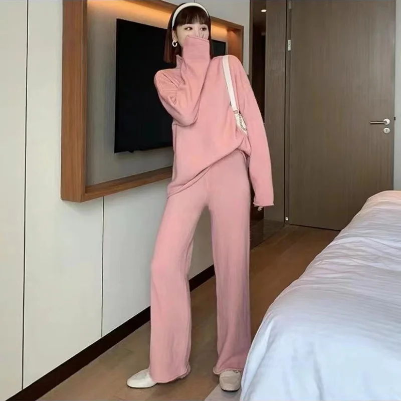2 Piece Set Autumn Winter Fashion Pullover Sweater Knitted Wide-leg Hight Waist Pants Women's Streetwear Suits New 2022
2 Piece Set Autumn Winter Fashion Pullover Sweater Knitted Wide-leg Hight Waist Pants Women's Streetwear Suits New 2022