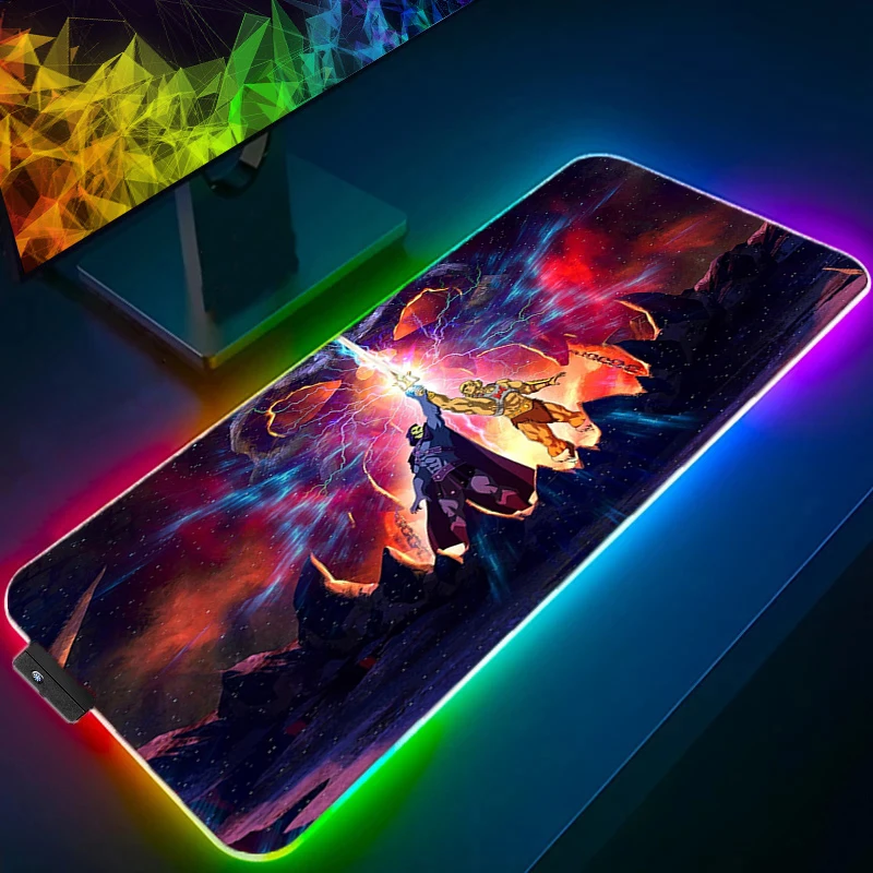 LED Light Desk Mat Computer Mousepad He-man And The Masters Of The Universe Backlight Keyboard Cover Gaming Mouse Pad RGB Carpet
LED Light Desk Mat Computer Mousepad He-man And The Masters Of The Universe Backlight Keyboard Cover Gaming Mouse Pad RGB Carpet