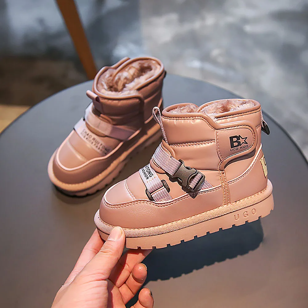 Winter Plush Snow Boots For Children Thick Warm Ankle Length Cotton Shoes Waterproof Anti-slippery Boys Girls Teenager Footwear
Winter Plush Snow Boots For Children Thick Warm Ankle Length Cotton Shoes Waterproof Anti-slippery Boys Girls Teenager Footwear