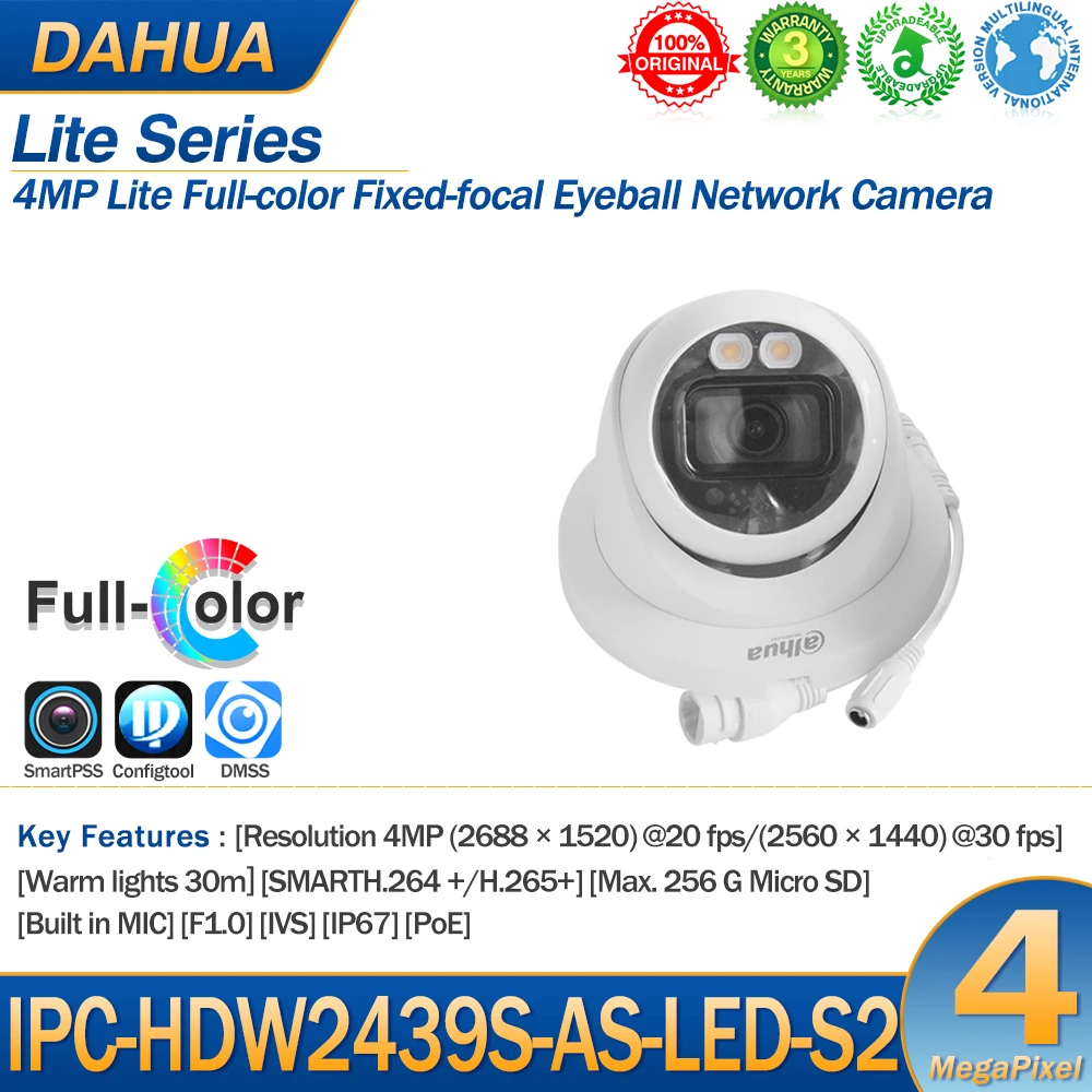 Dahua IPC-HDW2439T-AS-LED-S2 4 МП Lite полноцветный фиксированный фокусный глазной сетевой IP-камера, теплый фотографический слот, микрофон, IVS IP67 POE IPC
Dahua IPC-HDW2439T-AS-LED-S2 4 МП Lite полноцветный фиксированный фокусный глазной сетевой IP-камера, теплый фотографический слот, микрофон, IVS IP67 POE IPC