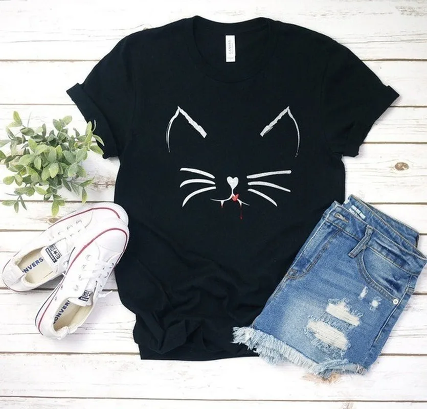 Women T Shirt Cute Cat Face Print Tshirt Women Short Sleeve O Neck Loose T-shirt Ladies Summer Causal Tee Shirt Clothes
Women T Shirt Cute Cat Face Print Tshirt Women Short Sleeve O Neck Loose T-shirt Ladies Summer Causal Tee Shirt Clothes