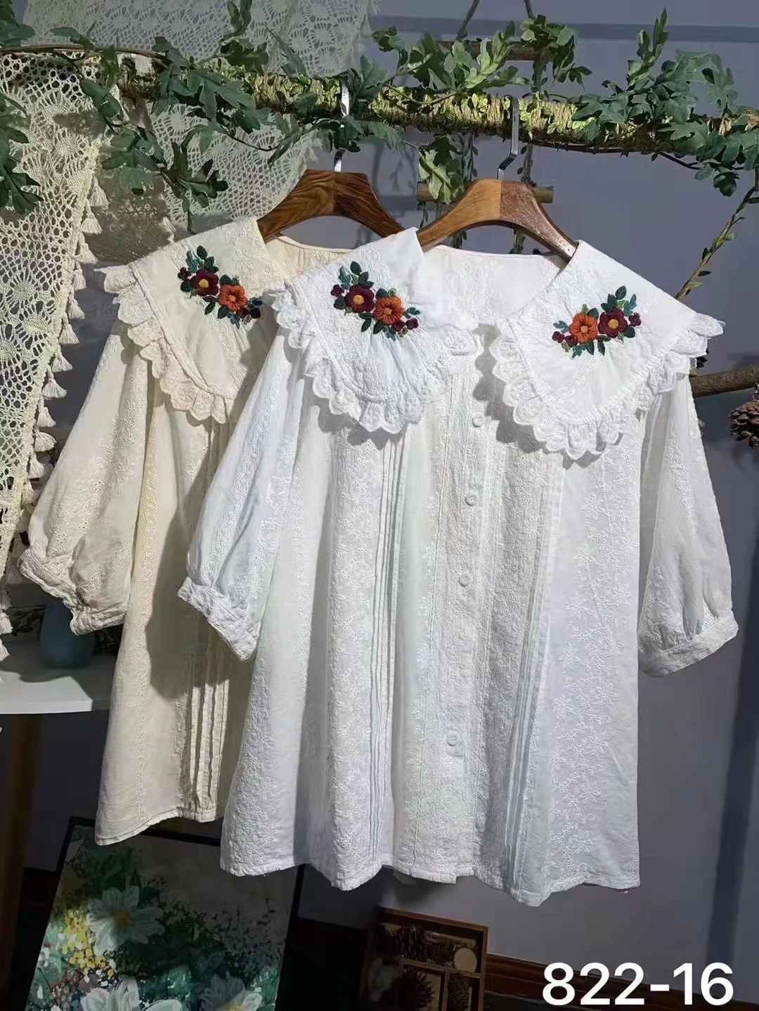 Summer New Mori Girl Sweet Peter Pan Collar Shirt Japanese Small Fresh Embroidery Loose Half-sleeve Casual Shirts
Summer New Mori Girl Sweet Peter Pan Collar Shirt Japanese Small Fresh Embroidery Loose Half-sleeve Casual Shirts