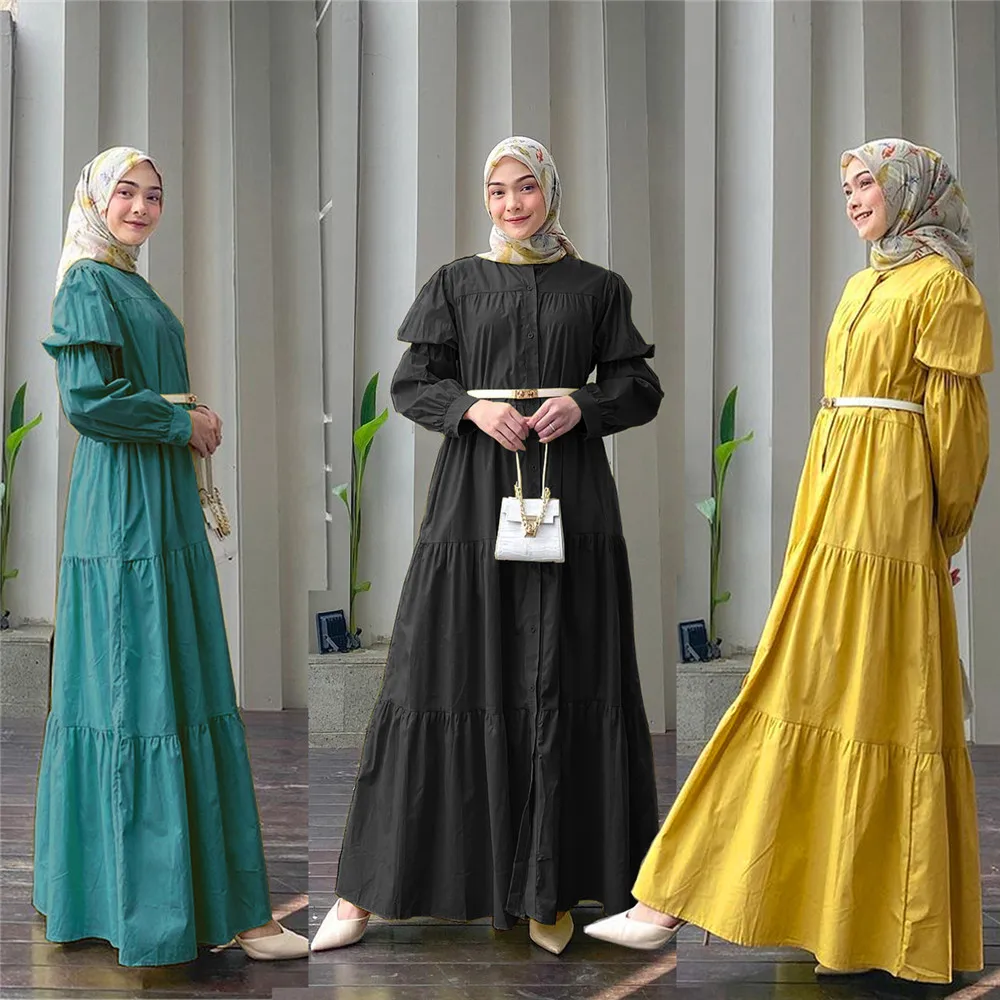 Women Spring Autumn Muslim Dress Abaya Kaftan Stand Collar Full Sleeved Solid Tunic Robes Bohemian Casual Elegant Islam Dresses
Women Spring Autumn Muslim Dress Abaya Kaftan Stand Collar Full Sleeved Solid Tunic Robes Bohemian Casual Elegant Islam Dresses