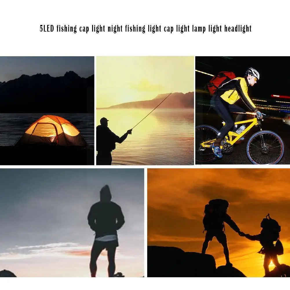 Super Bright 5 LED Cap Light Headlight Work HeadLamp Camping Lamp Flashlight Fishing Clip Head on Light Head Hat Light Cap H5I6 
Super Bright 5 LED Cap Light Headlight Work HeadLamp Camping Lamp Flashlight Fishing Clip Head on Light Head Hat Light Cap H5I6