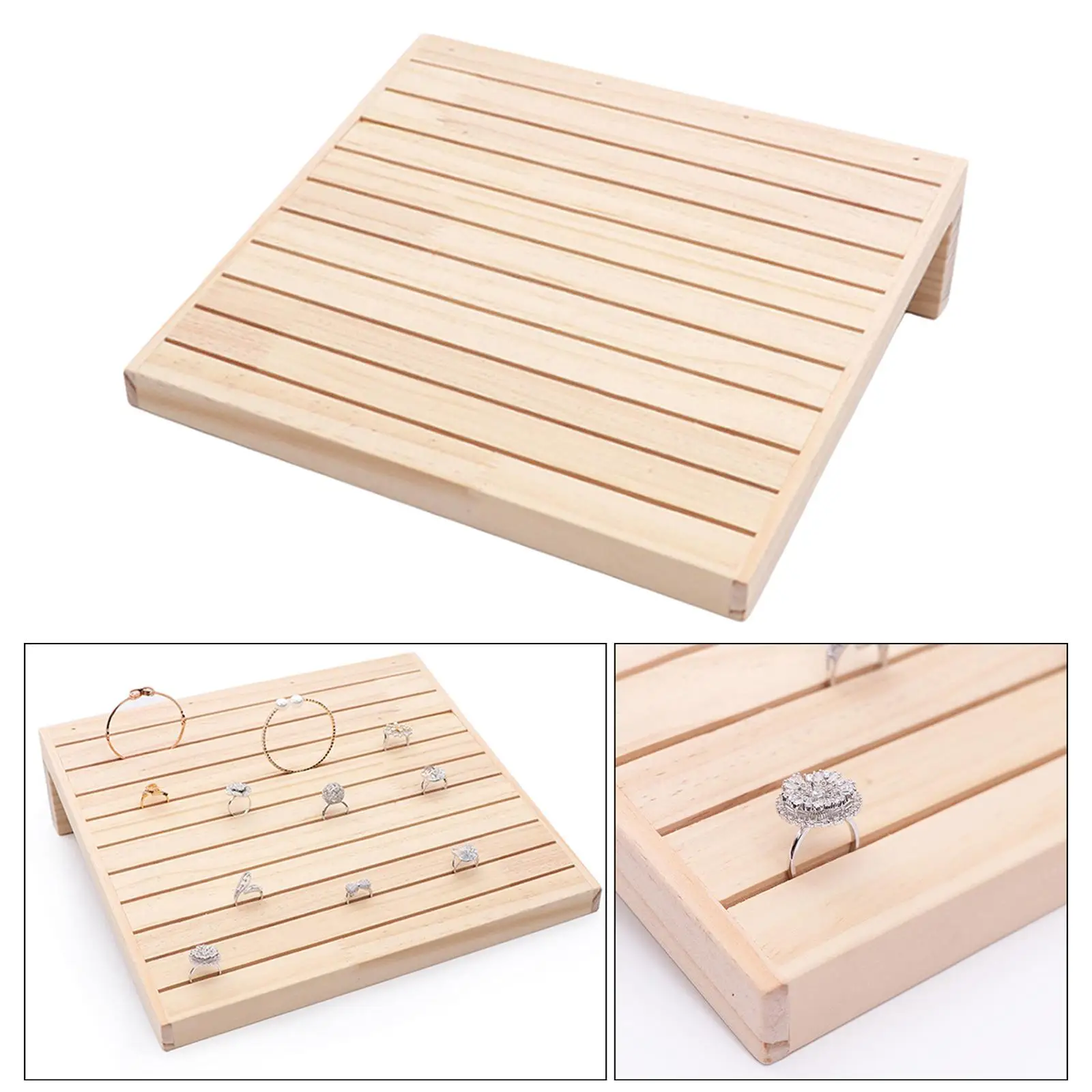 Wooden 10 Rows Ring Display Stand Jewelry Organizer Countertop Earring Storage Tray
Wooden 10 Rows Ring Display Stand Jewelry Organizer Countertop Earring Storage Tray