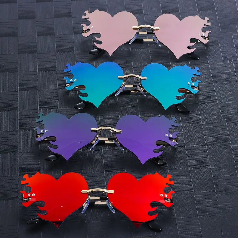 Heart Shape Fire Flame Sunglasses Wave Rimless Narrow Trendy UV 400 Streetwear Vintage Eyeglasses Outdoor Unique Sun Glasses
Heart Shape Fire Flame Sunglasses Wave Rimless Narrow Trendy UV 400 Streetwear Vintage Eyeglasses Outdoor Unique Sun Glasses