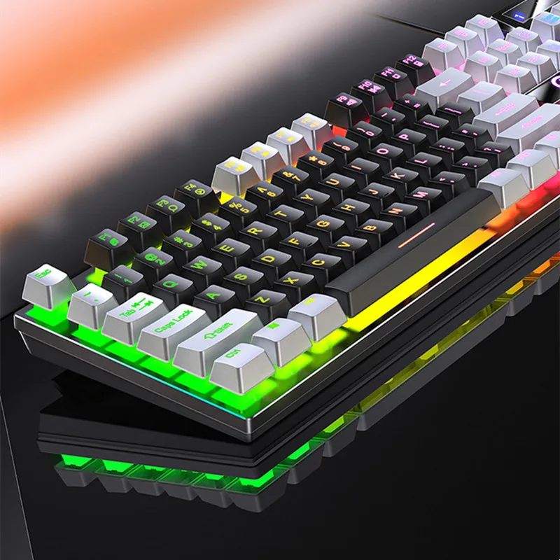 Two Colors Keycap Gaming Keyboard Luminous Mechanical Feel USB Wired Rainbow Keyboard for PC Gamer Desktop Computer Accessories
Two Colors Keycap Gaming Keyboard Luminous Mechanical Feel USB Wired Rainbow Keyboard for PC Gamer Desktop Computer Accessories