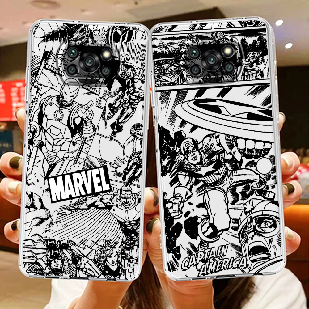 Marvel Cartoon Superhero For Xiaomi Poco X5 X3 Pro X4 F4 F3 GT M5 M5s M4 M3 C55 C50 C40 5G Transparent Phone Case Cover
Marvel Cartoon Superhero For Xiaomi Poco X5 X3 Pro X4 F4 F3 GT M5 M5s M4 M3 C55 C50 C40 5G Transparent Phone Case Cover