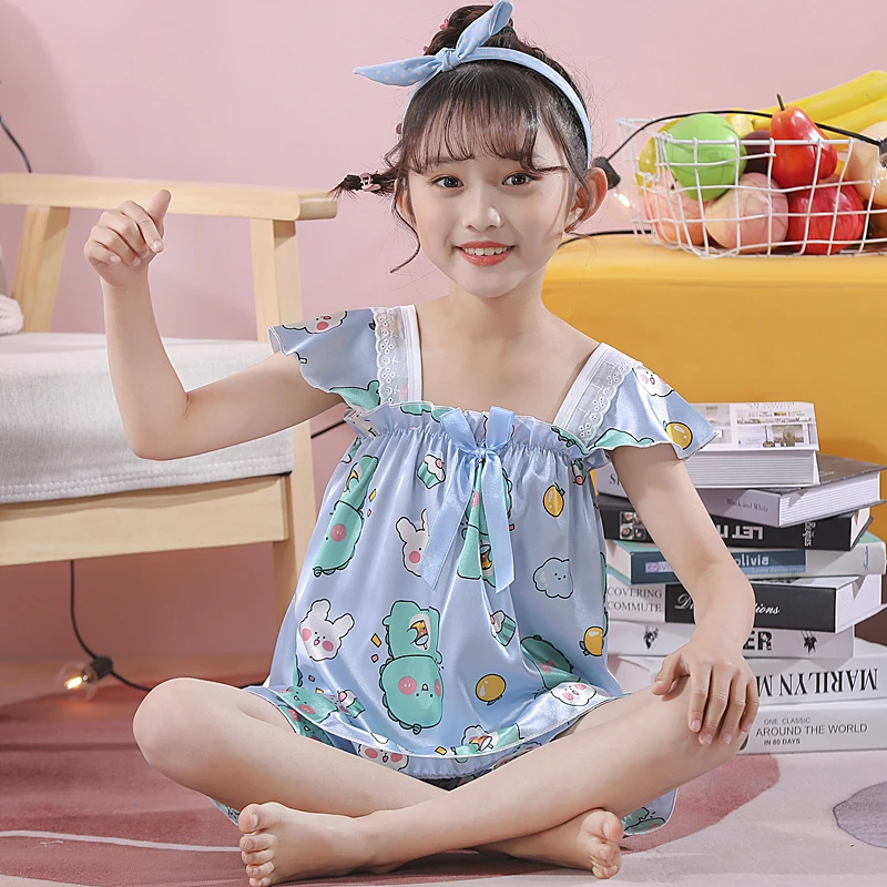 Silk Satin Pajamas Set for Children Homewear Summer Soft Kids Girl Pijama Nightwear Suit 3-14T Baby Cartoon Sweet Lounge Pyjama
Silk Satin Pajamas Set for Children Homewear Summer Soft Kids Girl Pijama Nightwear Suit 3-14T Baby Cartoon Sweet Lounge Pyjama