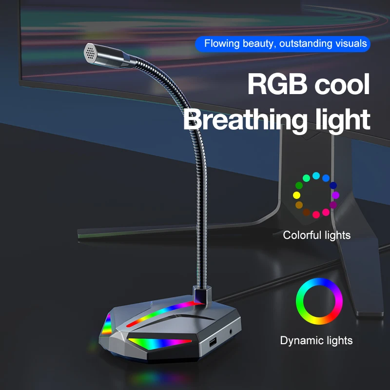 USB компьютерный микрофон RGB, светящийся игровой микрофон с портом USB 3,5 мм, шумоподавление, поворот на 360 °, микрофон для ноутбука, ПК
USB компьютерный микрофон RGB, светящийся игровой микрофон с портом USB 3,5 мм, шумоподавление, поворот на 360 °, микрофон для ноутбука, ПК