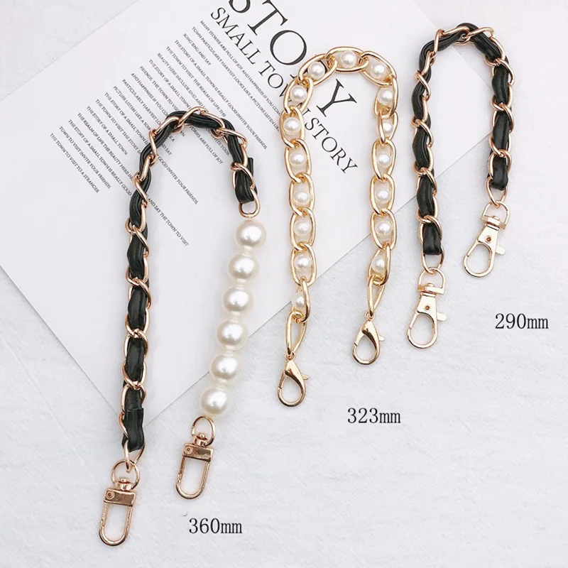 New 36cm Pearl Bag strap For Handbag Handle Belt DIY Replacement Purse Handles Gold metal Chain for Phone Bag Accessories
New 36cm Pearl Bag strap For Handbag Handle Belt DIY Replacement Purse Handles Gold metal Chain for Phone Bag Accessories