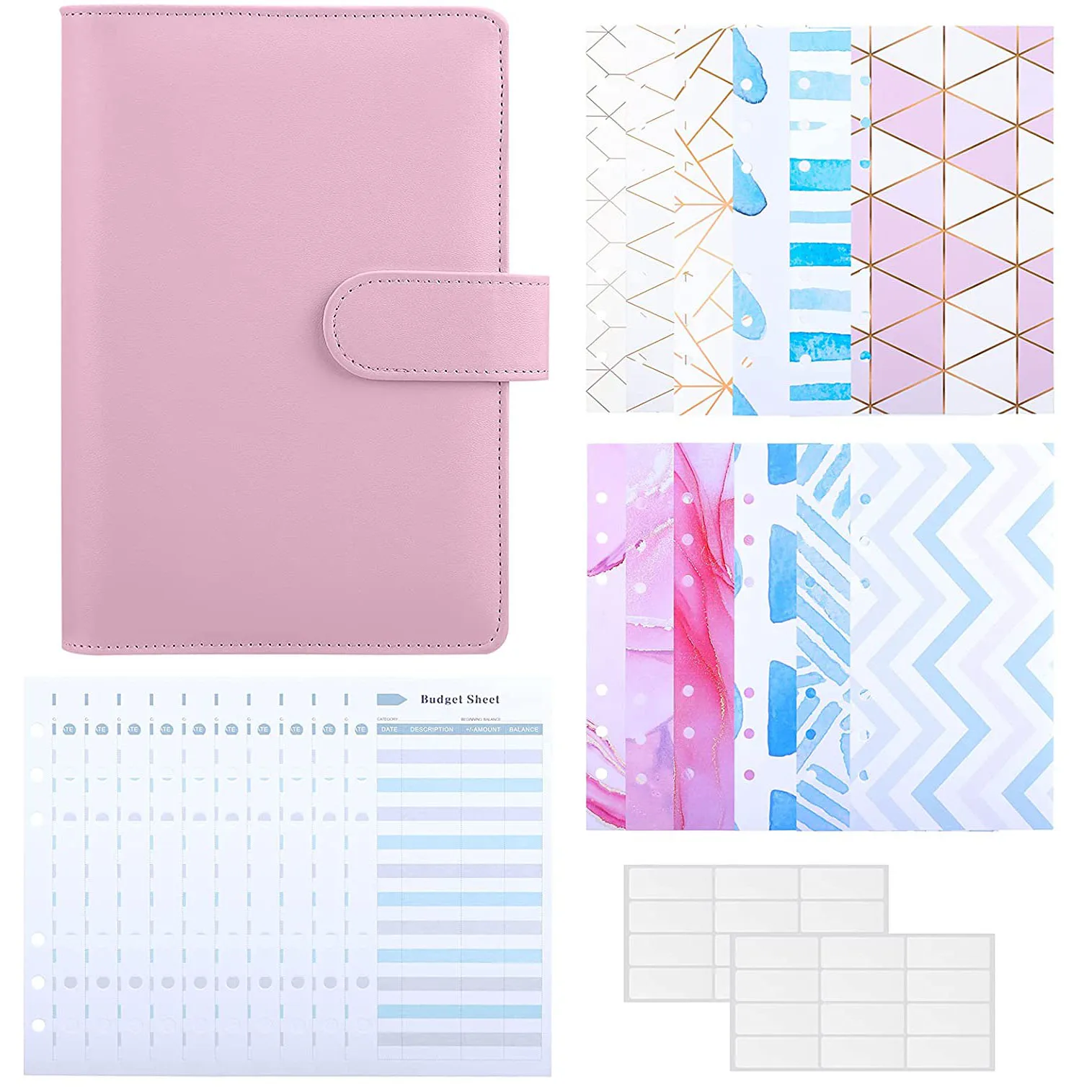 A6 PU Leather Budget Binder with Cash Envelopes for Budgeting, Planner Organizer with Expense Budget Sheets for Money Saving
A6 PU Leather Budget Binder with Cash Envelopes for Budgeting, Planner Organizer with Expense Budget Sheets for Money Saving