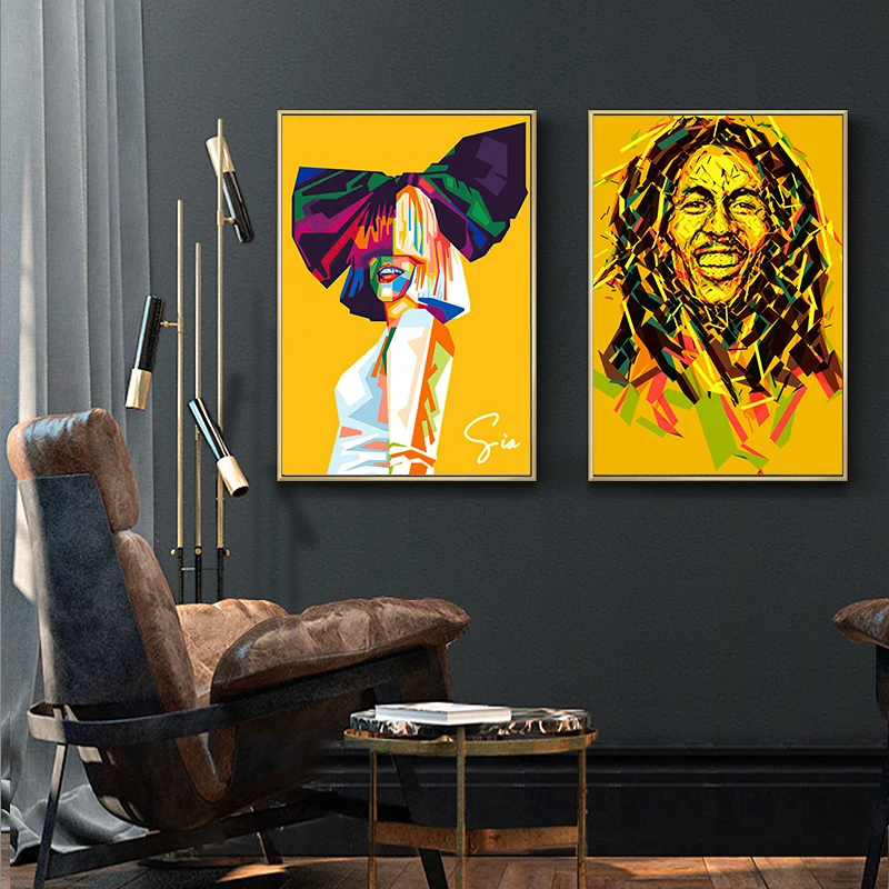 Bob Marley Rock Star Poster and Print Gaga Singer Canvas Painting with Frame Abstract Figure Painting for Room Decor Picture
Bob Marley Rock Star Poster and Print Gaga Singer Canvas Painting with Frame Abstract Figure Painting for Room Decor Picture