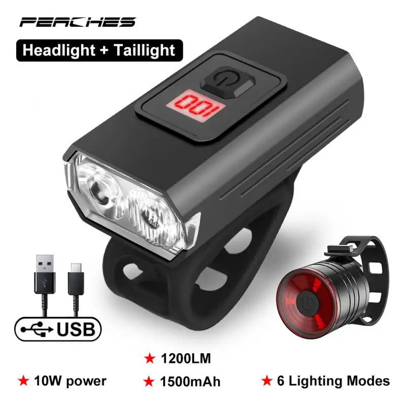T6 Bicycle Front Light With Power Display USB Rechargeable Waterproof MTB Road Bike Lights 1200LM Cycling Headlight Flashlight
T6 Bicycle Front Light With Power Display USB Rechargeable Waterproof MTB Road Bike Lights 1200LM Cycling Headlight Flashlight