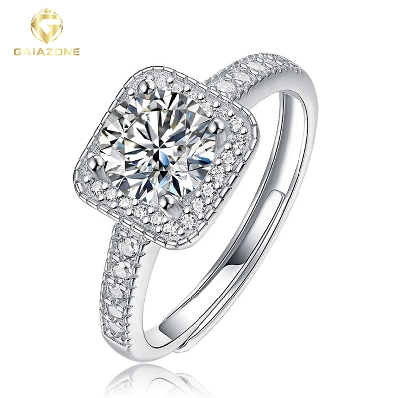 GAIAZONE 100% 925 Sterling Silver Real 1CT D Color Moissanite Adjustable Wedding Rings for Women 18K White Gold plated Jewelry
GAIAZONE 100% 925 Sterling Silver Real 1CT D Color Moissanite Adjustable Wedding Rings for Women 18K White Gold plated Jewelry