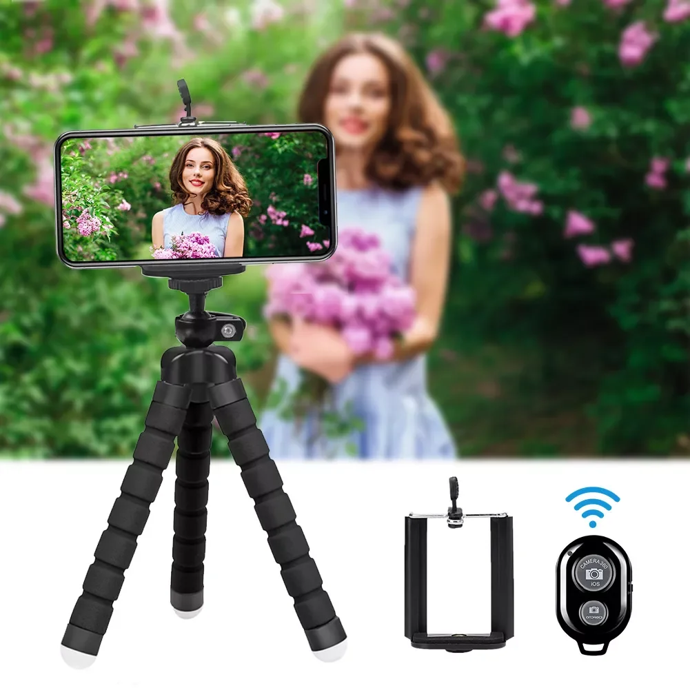 Flexible Tripod Phone Holder for iPhone Xiaomi Sponge Octopus Phone Stand Smartphone Tripod for Camera Bluetooth-compatib Remote
Flexible Tripod Phone Holder for iPhone Xiaomi Sponge Octopus Phone Stand Smartphone Tripod for Camera Bluetooth-compatib Remote