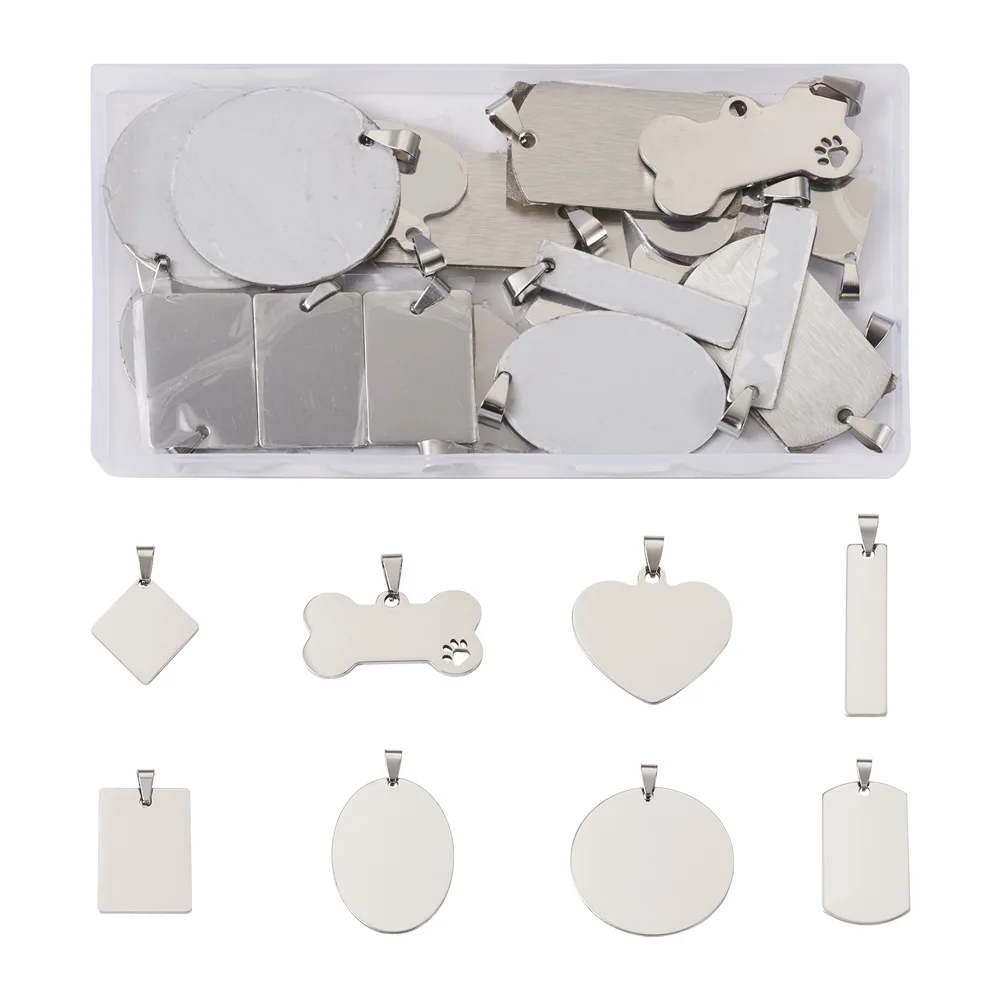 32pcs Blank Stamping Tag Stainless Steel Pendant Personalised Engraving Name Charm for Pet ID Tag Necklace DIY Jewelry Making
32pcs Blank Stamping Tag Stainless Steel Pendant Personalised Engraving Name Charm for Pet ID Tag Necklace DIY Jewelry Making