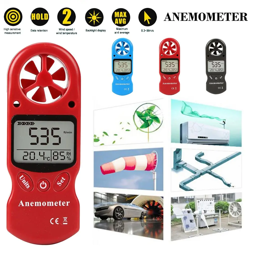 

TL-300 Mini Multipurpose Anemometer Digital Anemometer LCD Wind Speed Temperature Humidity Meter with Hygrometer Thermometer