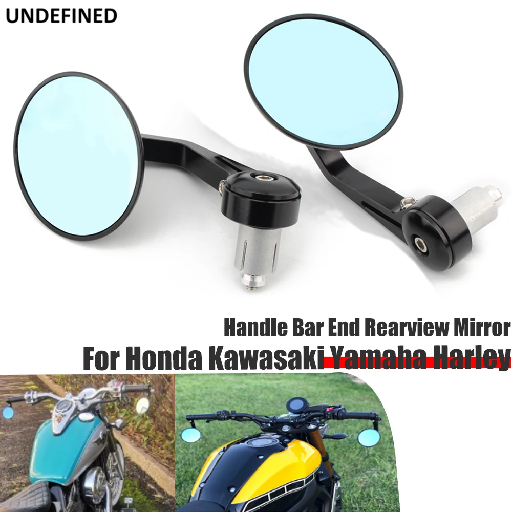 

Handle Bar End Rearview Mirror 22 25mm For Honda Kawasaki Suzuki Yamaha Harley Ducati Bike Motorcycle Round Bar End Side Mirrors
