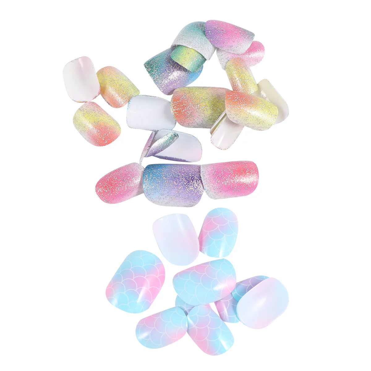 48Pcs Children Nails Tips Glitter Gradient Press on Nails Short Full Cover Nails for Little
48Pcs Children Nails Tips Glitter Gradient Press on Nails Short Full Cover Nails for Little