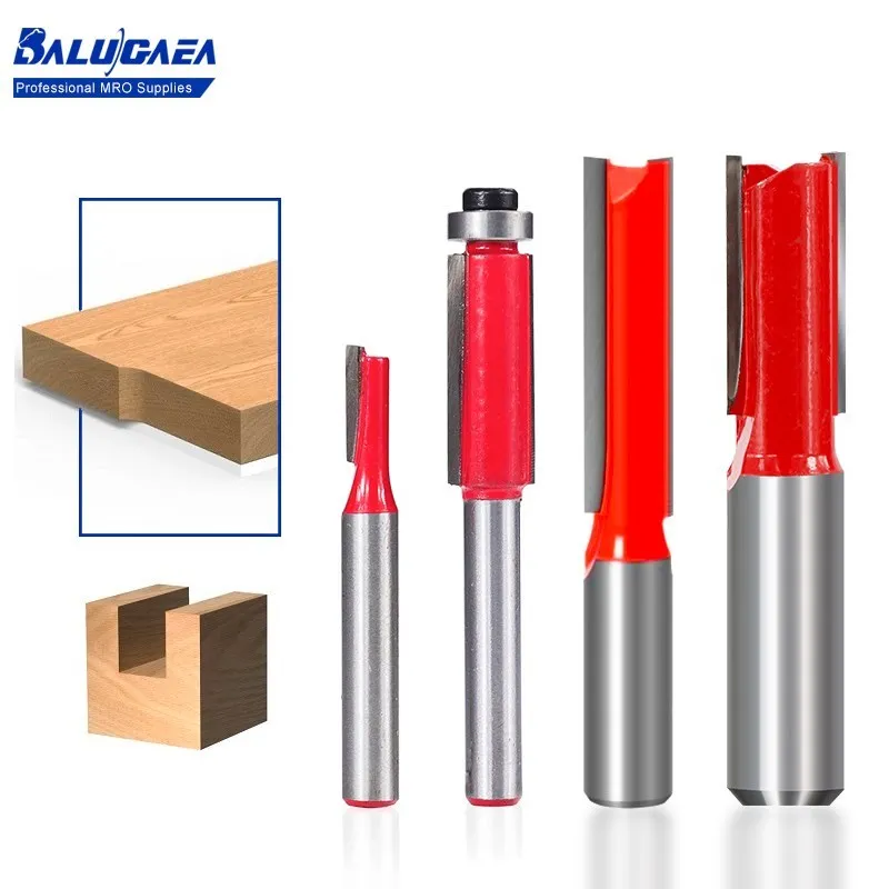 Wood Milling Cutter 1/4 1/2 Inch Shank Single Double Flute Straight Bit With Bearing Woodworking Tool For Wood Trimming Cutters
Wood Milling Cutter 1/4 1/2 Inch Shank Single Double Flute Straight Bit With Bearing Woodworking Tool For Wood Trimming Cutters