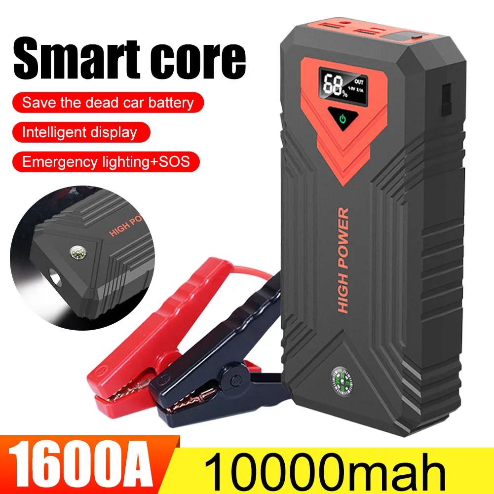 10000mAh Car Battery Jump Starter Power Bank Portable 1600A USB Fast Charger with LED Lamp 12V Emergency Booster Car Accessories
10000mAh Car Battery Jump Starter Power Bank Portable 1600A USB Fast Charger with LED Lamp 12V Emergency Booster Car Accessories